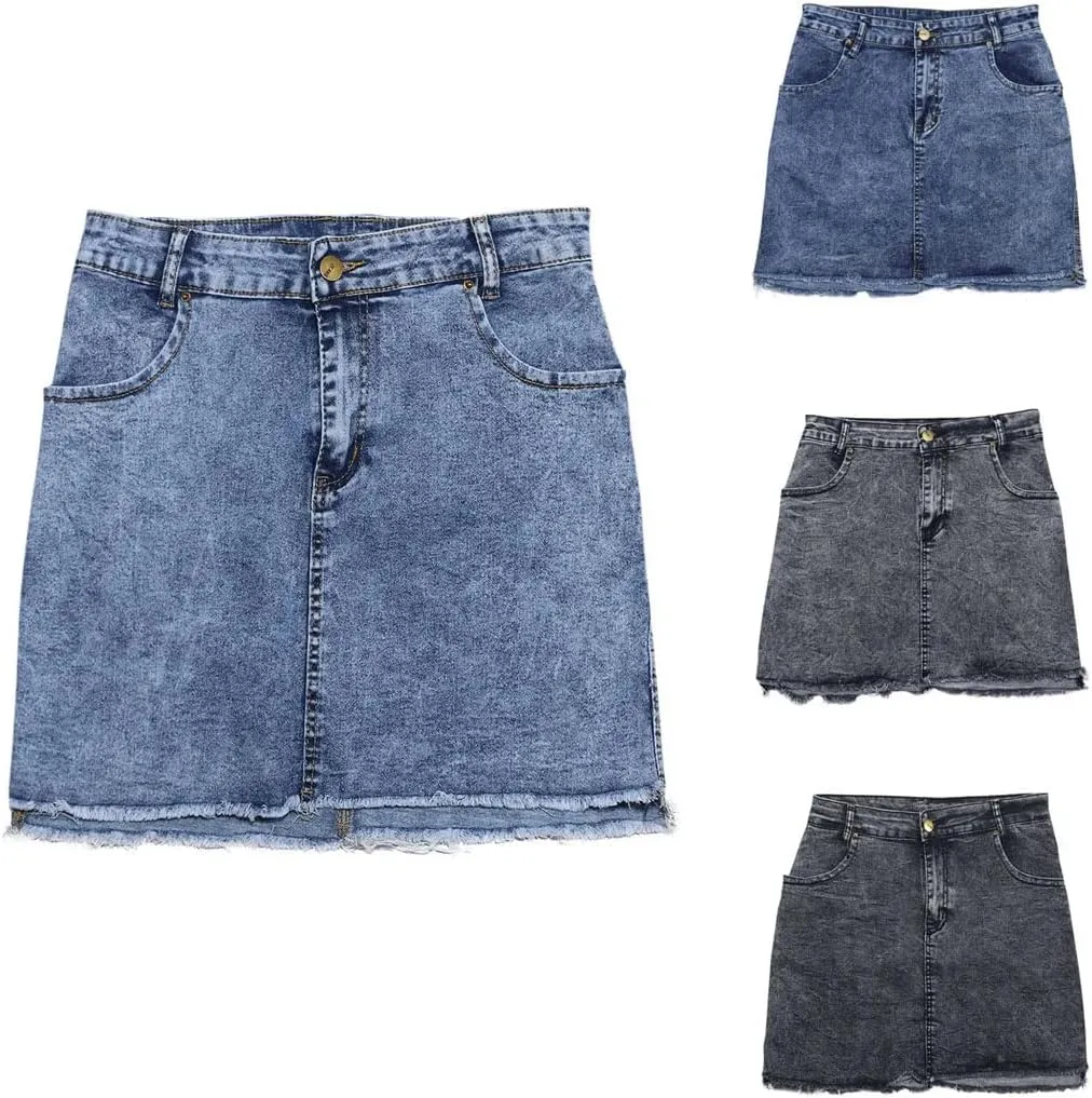 Women Sexy Denim Skirt for Sexy Bodycon Mini Jean Skirt Elegant Wrap Hip Vintage Streetwear Retro