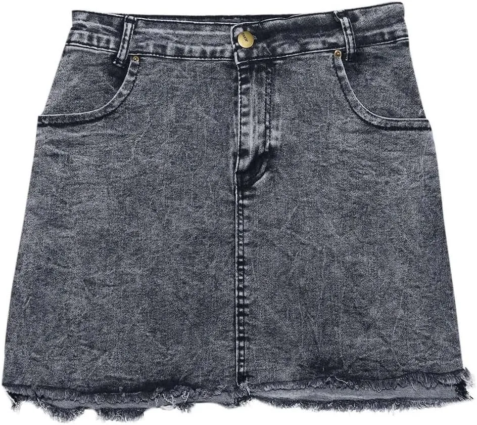Women Sexy Denim Skirt for Sexy Bodycon Mini Jean Skirt Elegant Wrap Hip Vintage Streetwear Retro