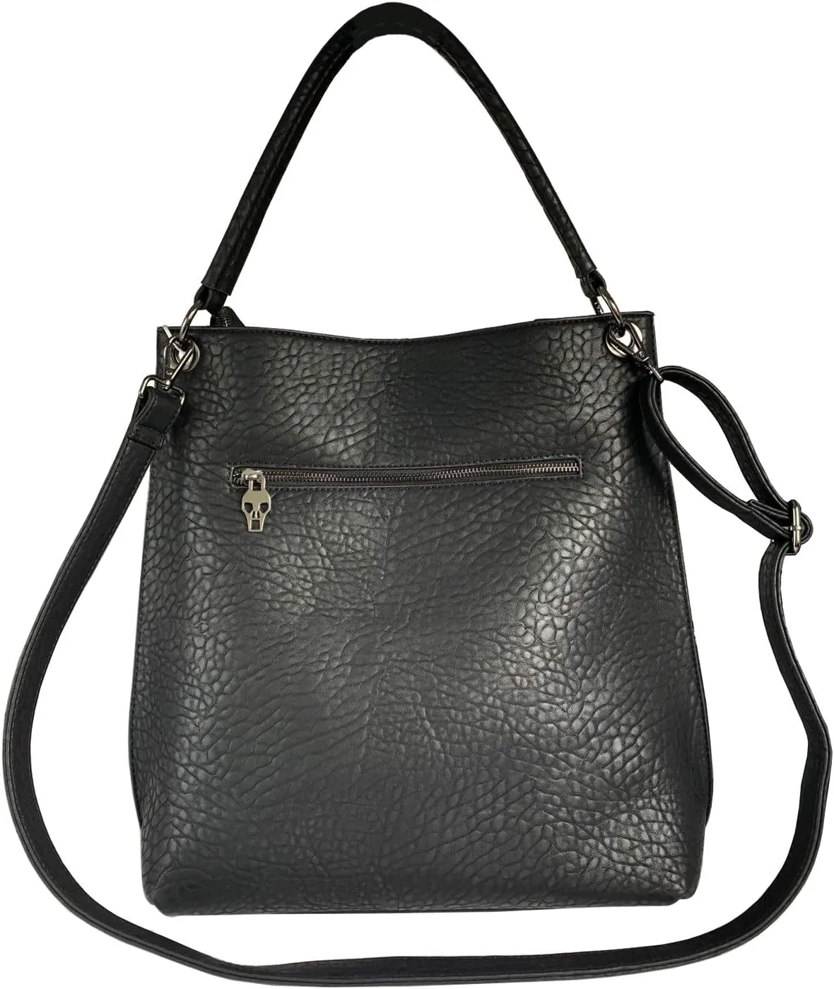 Women Studded Handbag Big Skull Purses Leather Tote Crossbody Shoulder Bag Black