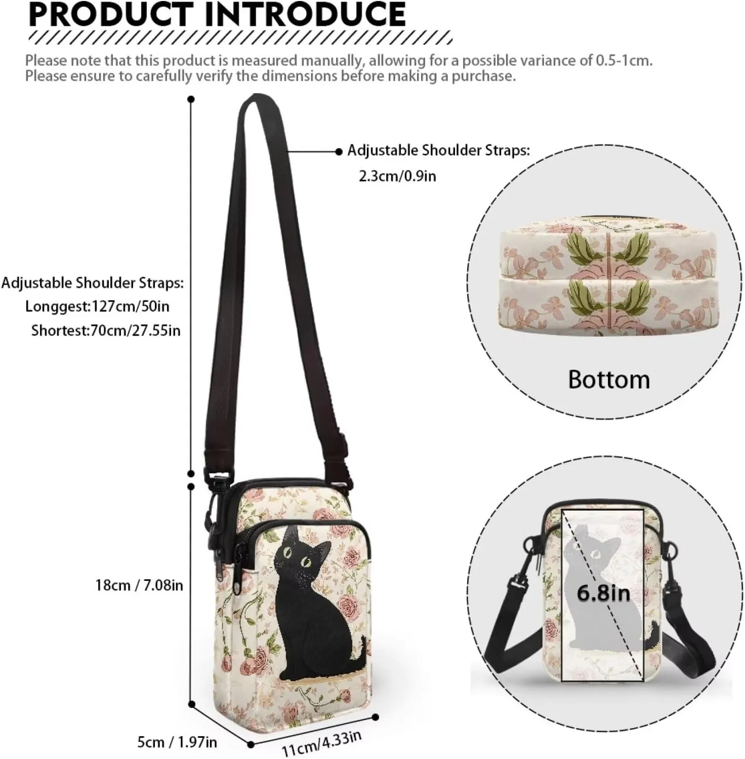 Womens Crossbody Bag Cell Phone Purse Wallet Small Shoulder Handbag Travel Sports Gym Bag