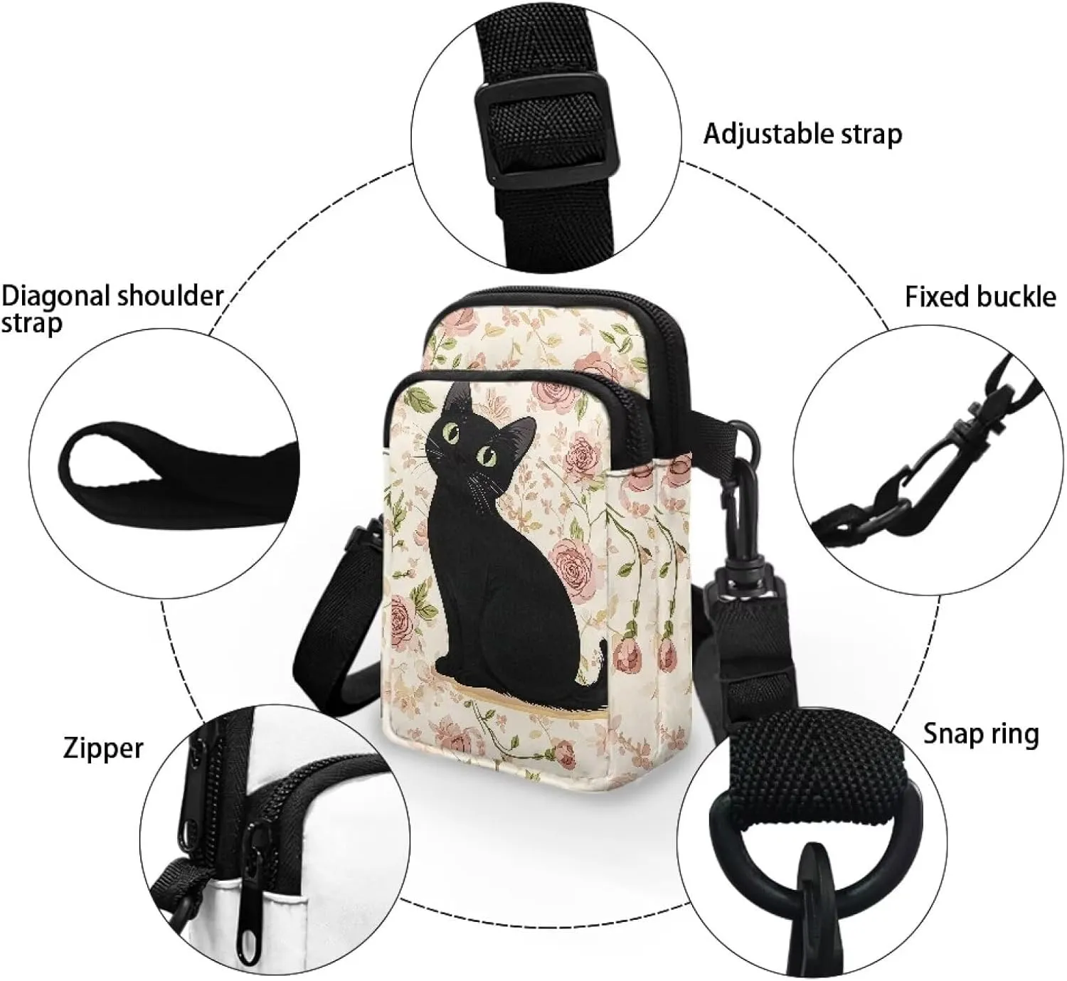 Womens Crossbody Bag Cell Phone Purse Wallet Small Shoulder Handbag Travel Sports Gym Bag