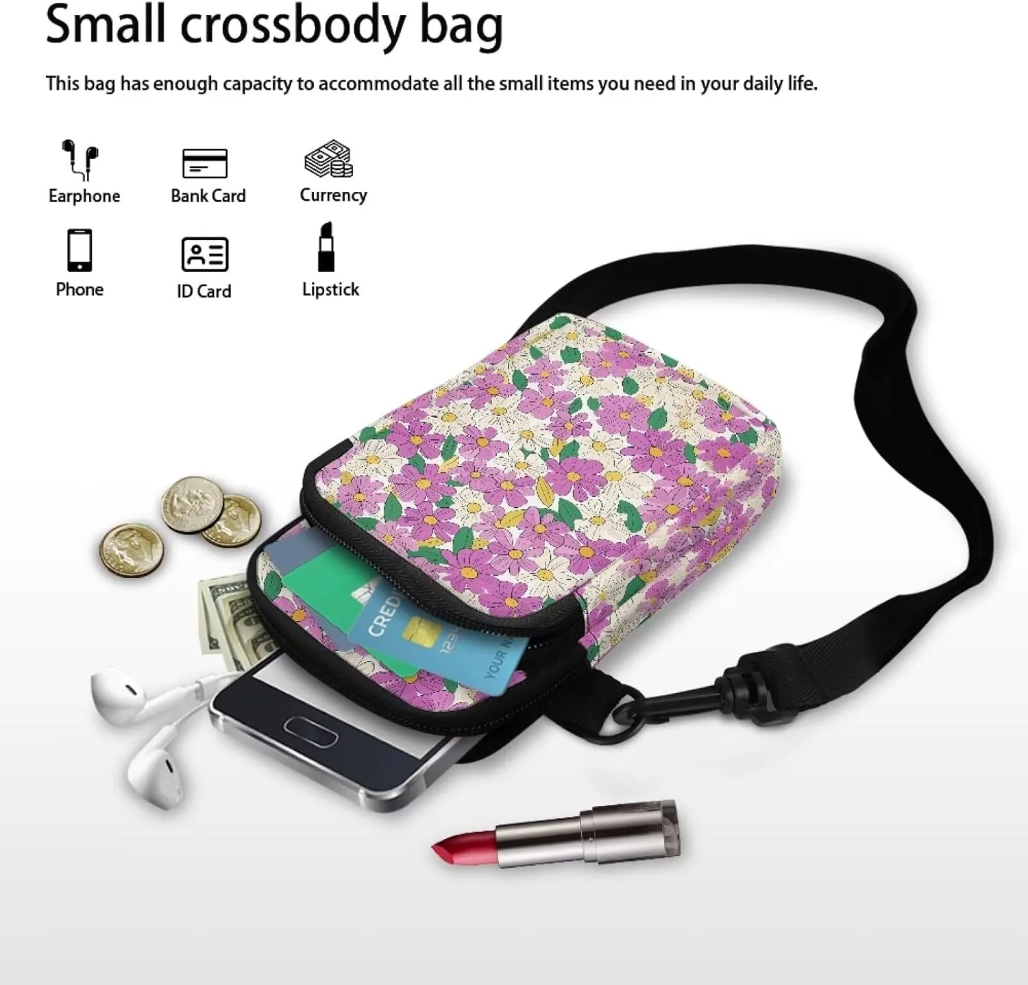 Womens Crossbody Bag Cell Phone Purse Wallet Small Shoulder Handbag Travel Sports Gym Bag