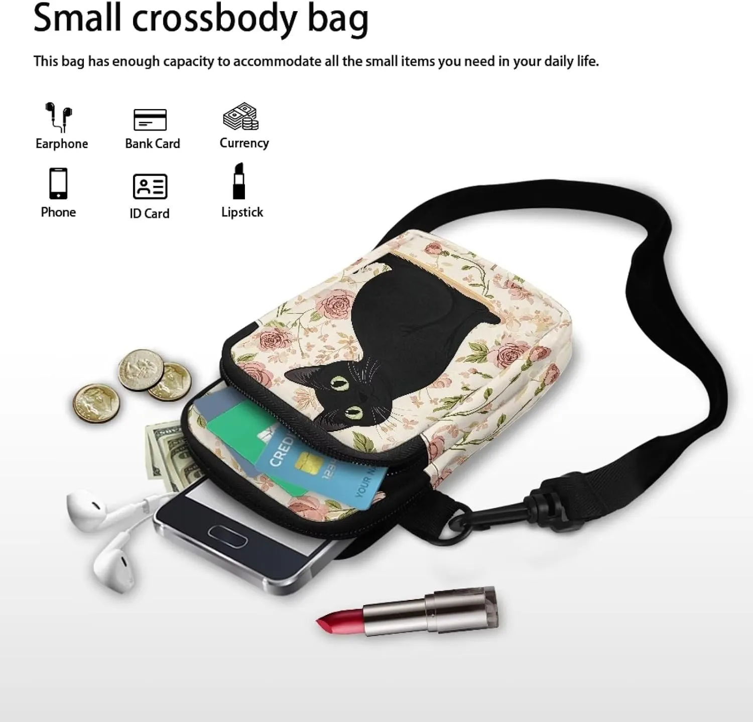 Womens Crossbody Bag Cell Phone Purse Wallet Small Shoulder Handbag Travel Sports Gym Bag