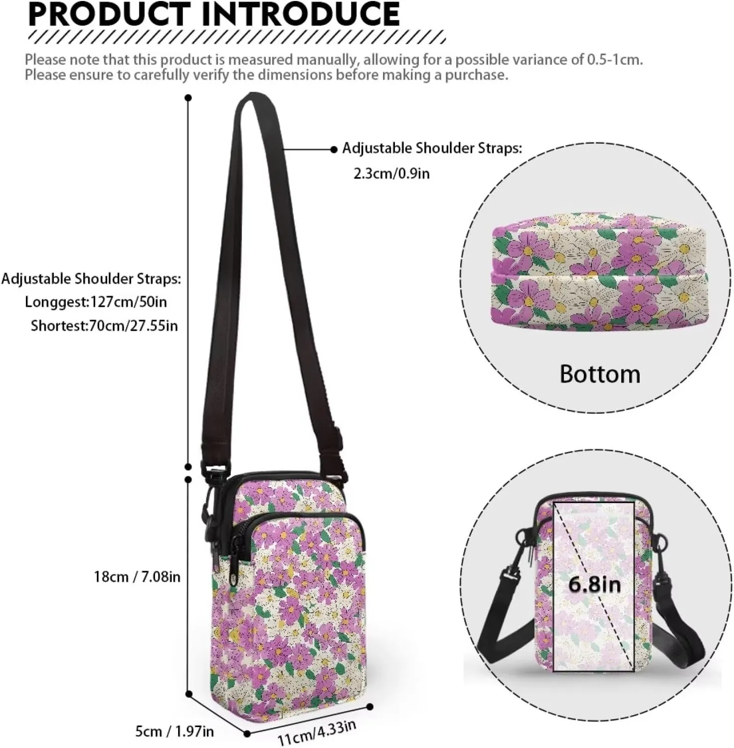 Womens Crossbody Bag Cell Phone Purse Wallet Small Shoulder Handbag Travel Sports Gym Bag
