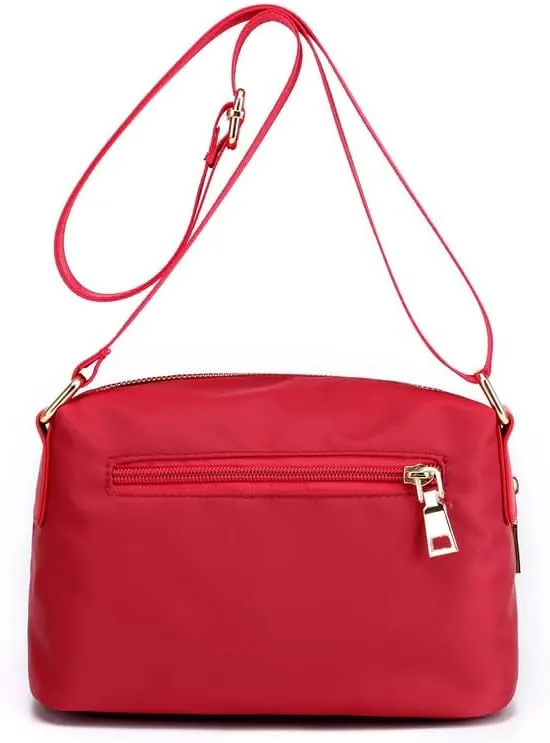 Women's Crossbody Handbags Nylon Crossbody Bags for Women Waterproof Shoulder Bag Travel Size Satchel Bags Hobo Handbag Red