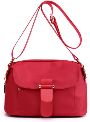 Women's Crossbody Handbags Nylon Crossbody Bags for Women Waterproof Shoulder Bag Travel Size Satchel Bags Hobo Handbag Red
