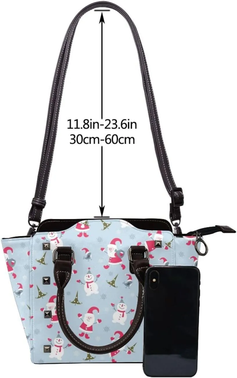 Women's Fashion Travel Shoulder Bag, Studded Handbags Purse for Women, PU Leather Shoulder Bag for Travel Shopping