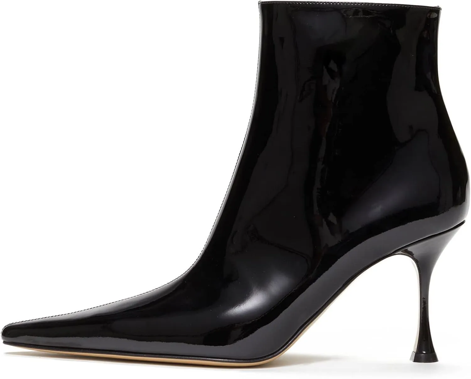 Women's High Heel Ankle Boots Crystal Heart Rhinestones Embellished Sexy Pointed Toe Stilettos Dress Black Booties