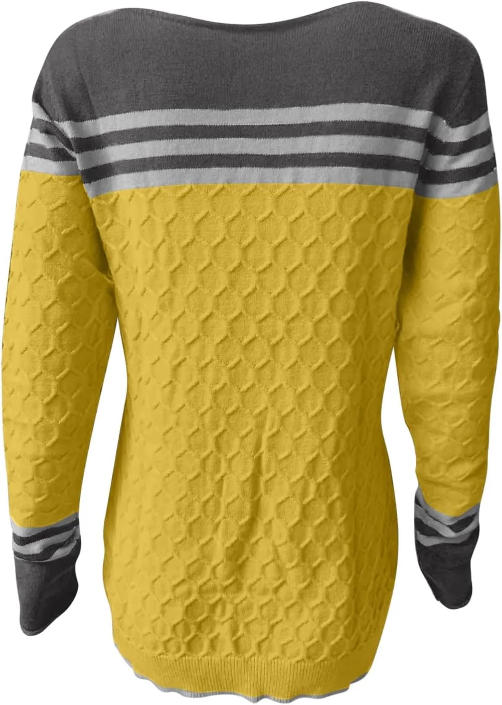 Women's Knitted Color Block Sweaters Long Sleeve Crewneck Fall Fashion Shirt Tunic Tops Blouse Knitwear Pullover