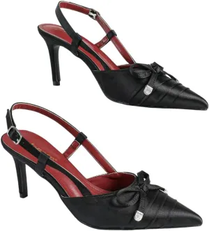 Women's Olive Green Patent Leather Pointed Toe High Heel Sandals, Bow-Embellished T-Strap Design, Stylish Evening Shoes, Trendy Party Footwear, Elegant Open-Toe High Heels