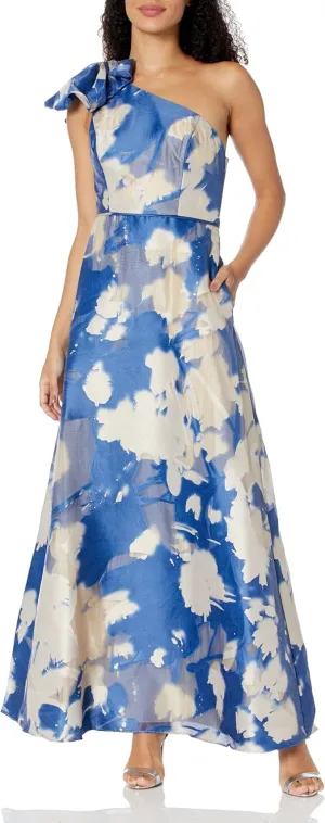 Women's One Shoulder Burnout Ballgown