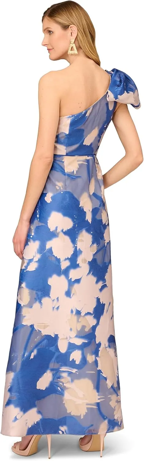 Women's One Shoulder Burnout Ballgown