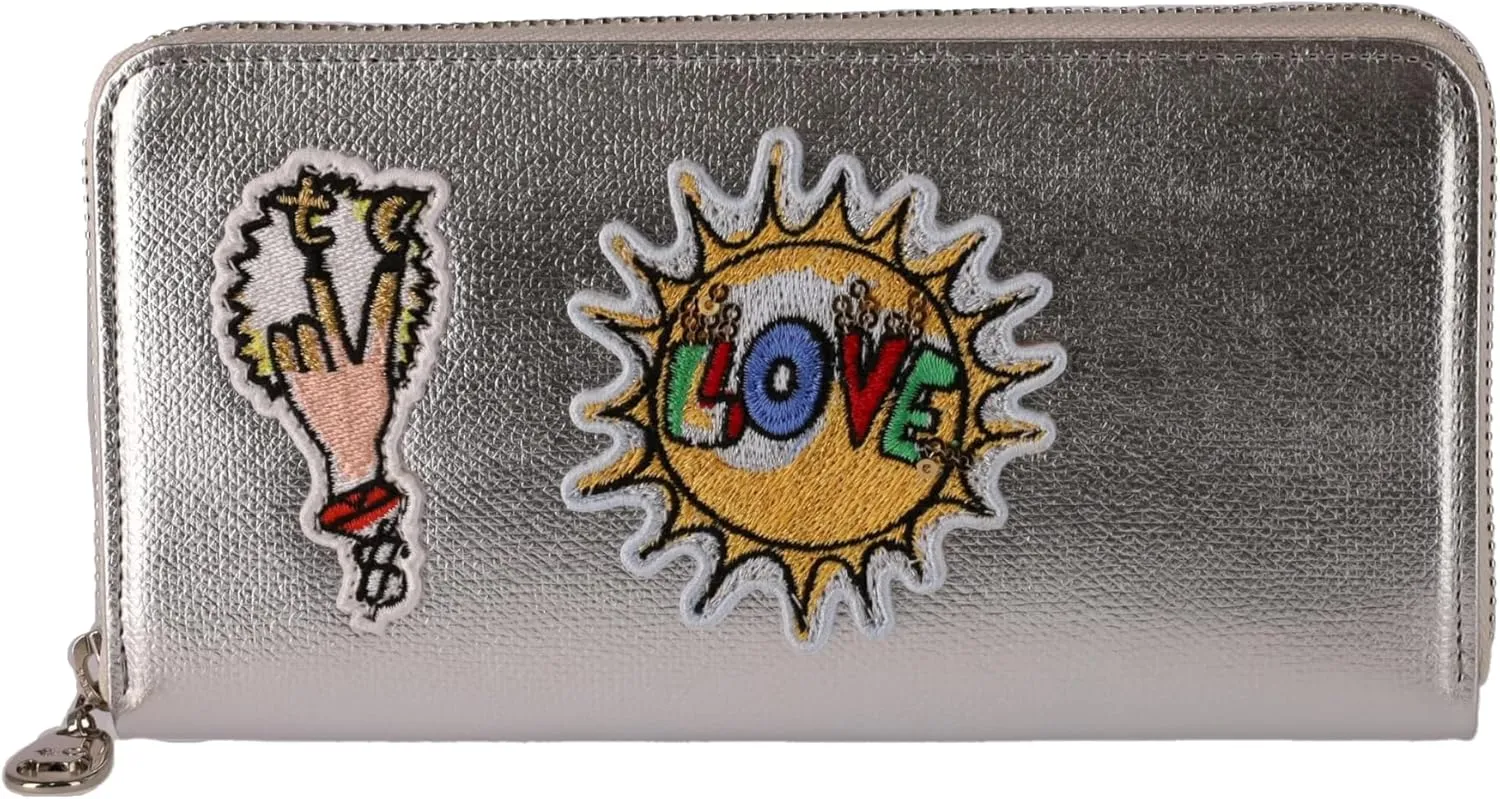 Women's Patch Embroidered Rf Long Wallet