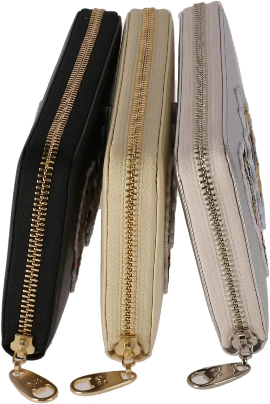 Women's Patch Embroidered Rf Long Wallet