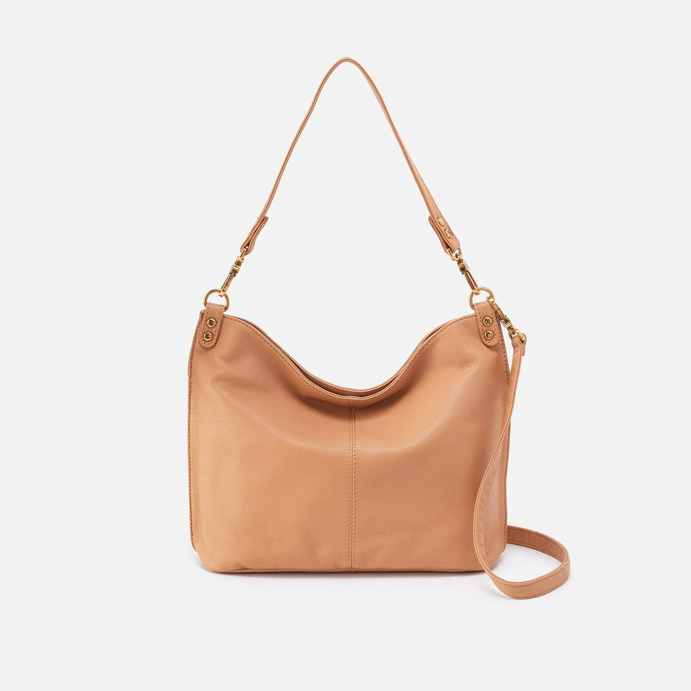 Women‘s Pier Shoulder Bag In Pebbled Leather - Sandstorm