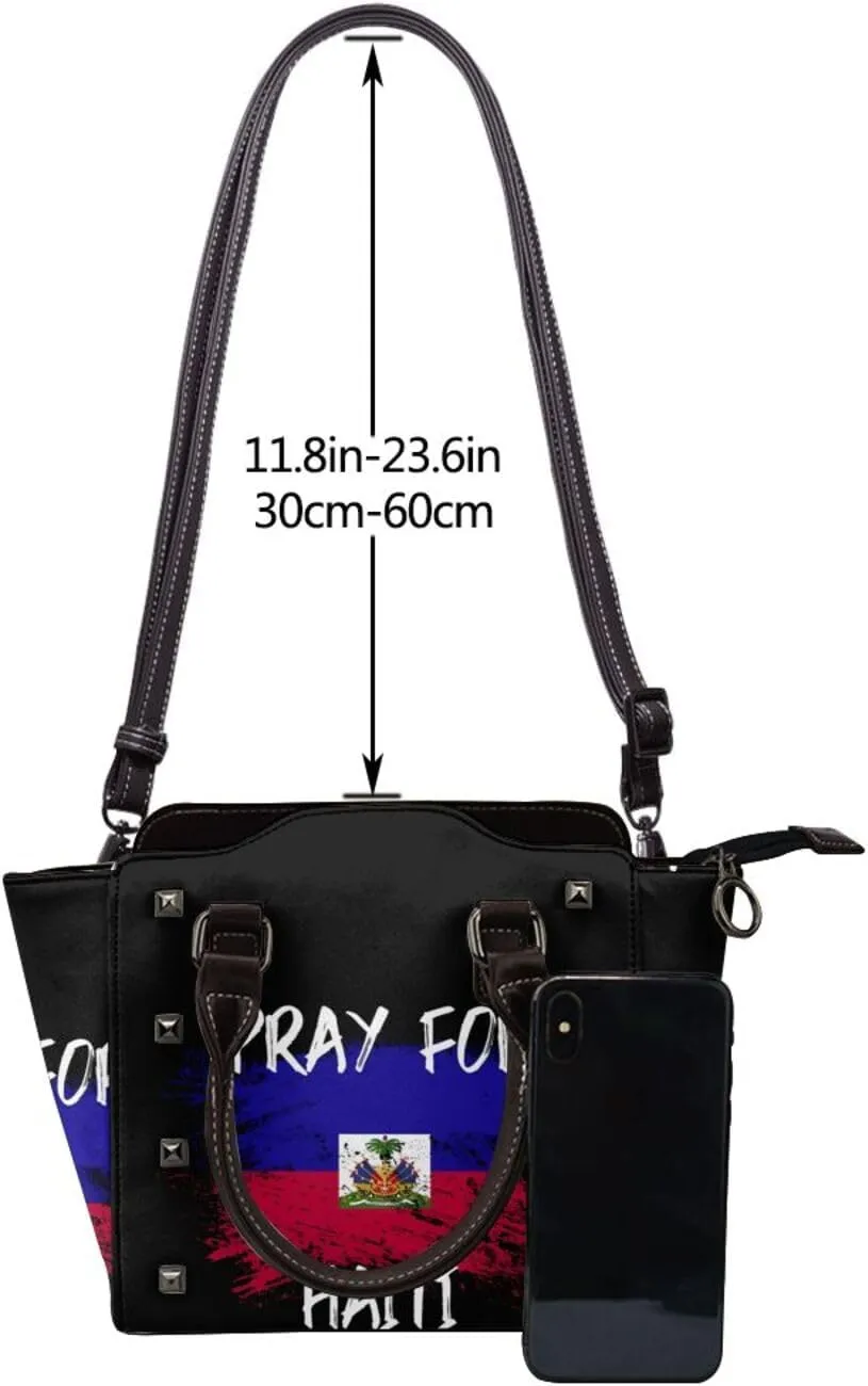 Women's Pu Leather Handbag Rivet Shoulder Bag Studded Top Handle Satchel Crossbody Tote Bag Punk Bag Purse