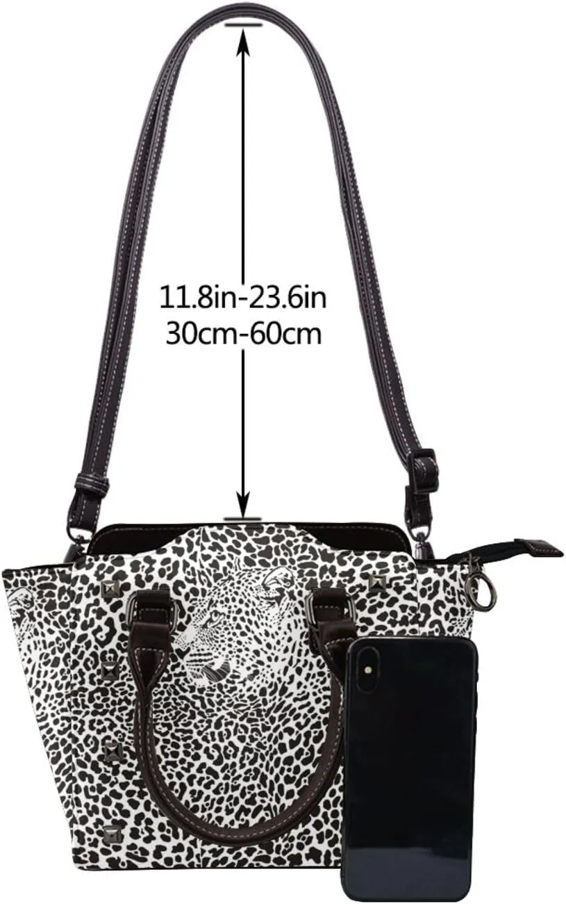Women's Pu Leather Handbag Rivet Shoulder Bag Studded Top Handle Satchel Crossbody Tote Bag Punk Bag Purse
