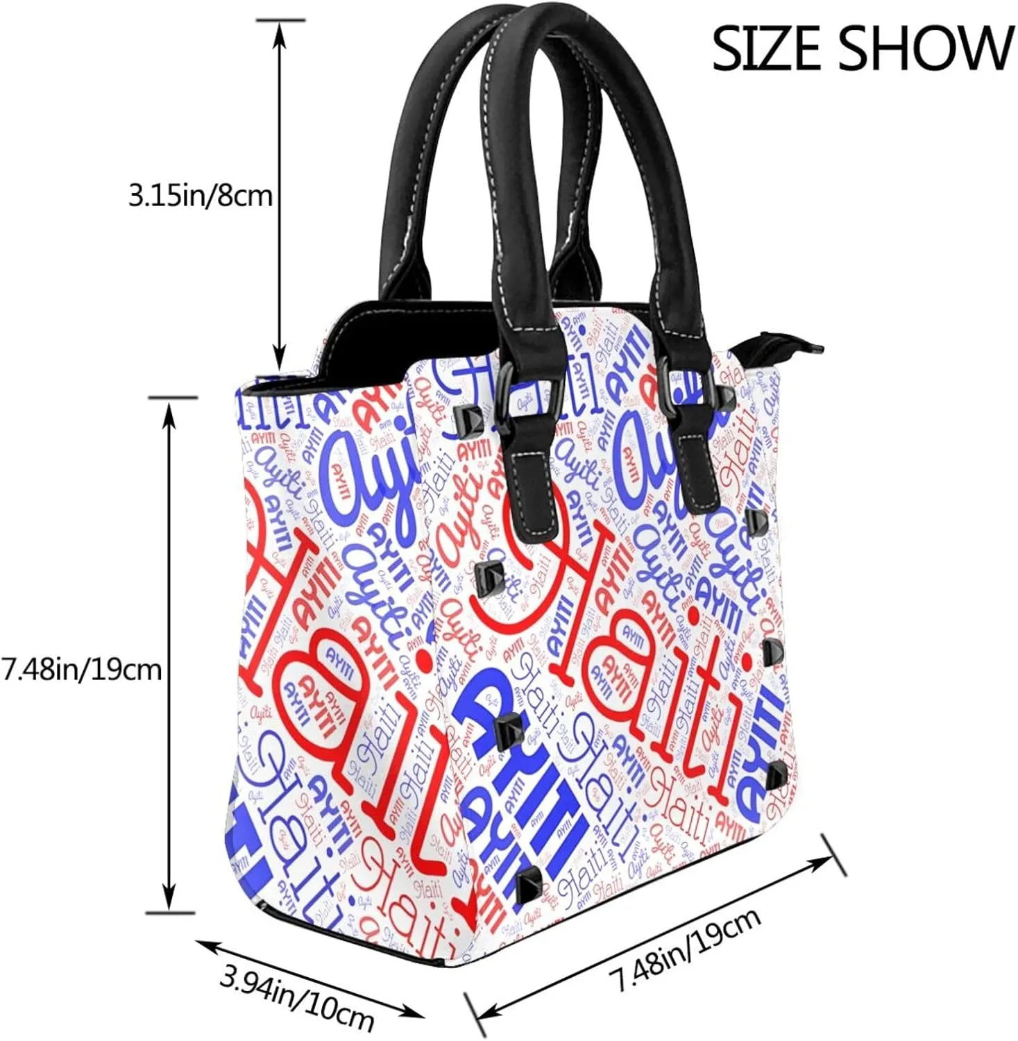 Women's Pu Leather Handbag Rivet Shoulder Bag Studded Top Handle Satchel Crossbody Tote Bag Punk Bag Purse