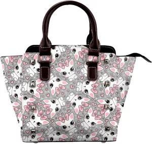 Women's Pu Leather Handbag Rivet Shoulder Bag Studded Top Handle Satchel Crossbody Tote Bag Punk Bag Purse