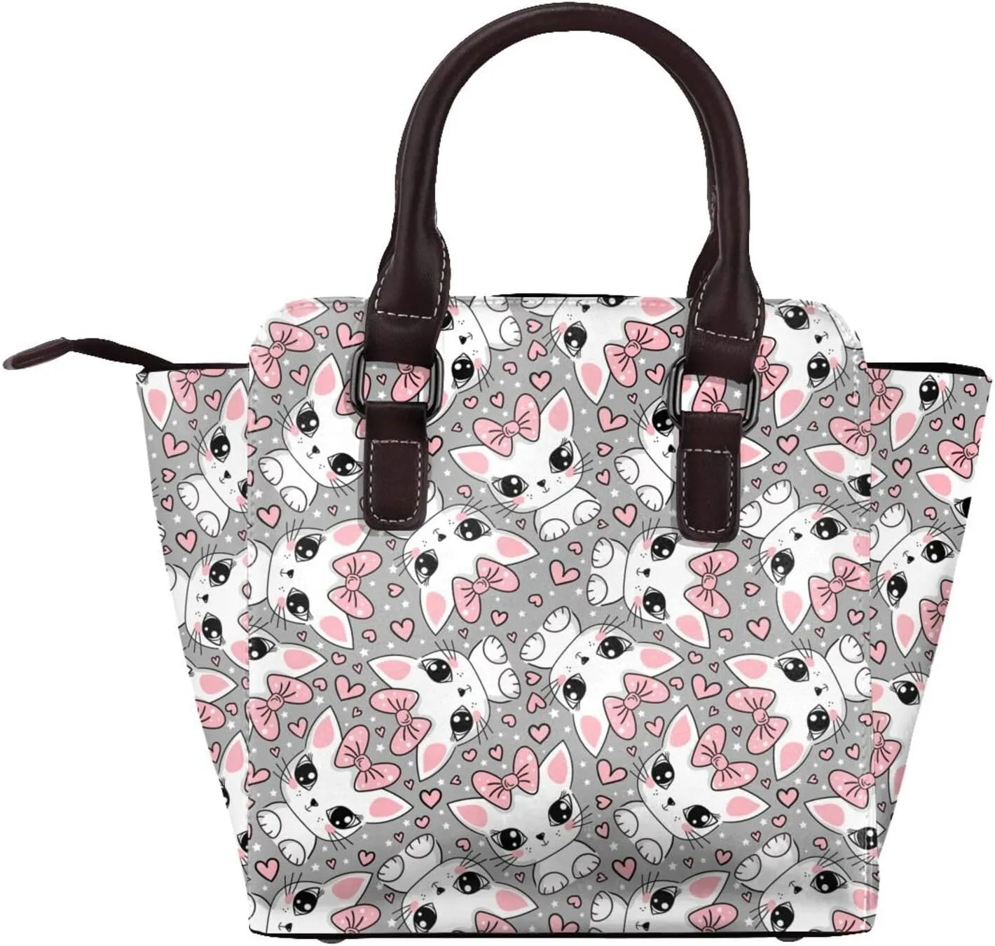 Women's Pu Leather Handbag Rivet Shoulder Bag Studded Top Handle Satchel Crossbody Tote Bag Punk Bag Purse