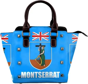 Women's Pu Leather Handbag Rivet Shoulder Bag Studded Top Handle Satchel Crossbody Tote Bag Punk Bag Purse