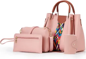 Womens Purse Sets 4pcs Top-Handle Shoulder Bag Fashion Tote Handbag Work Satchel