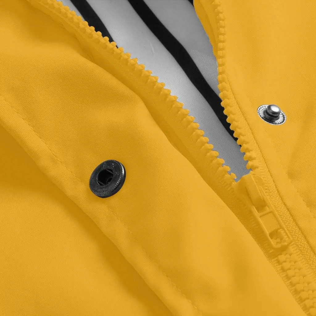 Womens Rain Coat Waterproof Active Outdoor Rain Jacket Lightweight Zip Up Summer Fall Raincoat Windbreaker With Hood
