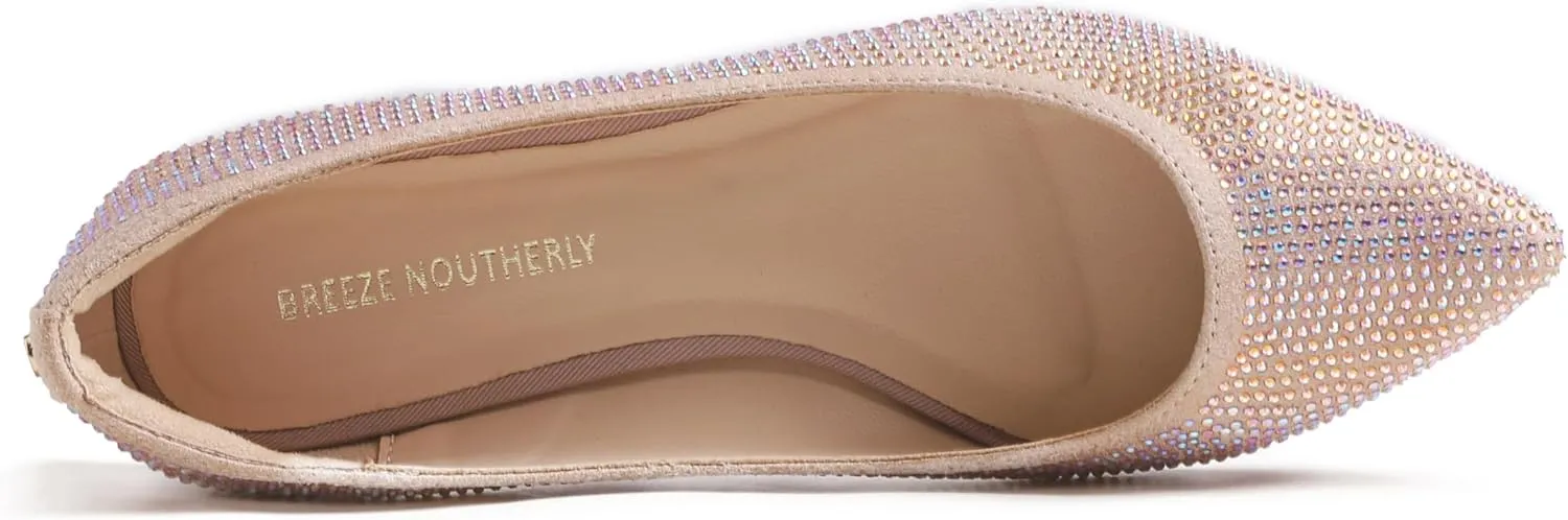 Women's Super Sparkle Bling Party Ballets Wedding Bridal Shiny Dress Flats Rhinestone
