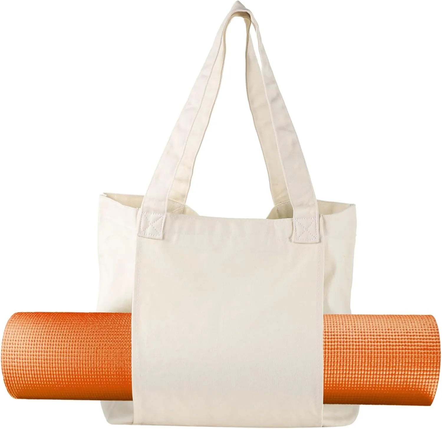 Women's Yoga Mat Bag - Yoga Tote Bag with Carrier Pocket, Canvas Shoulder Gym Bag, Large Capacity for Office, Travel, Gym