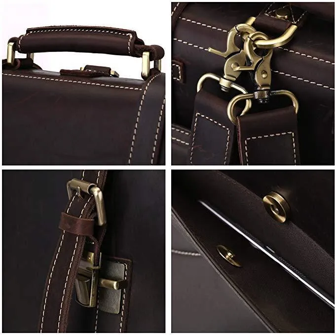 Woosir Vintage Crazy Horse Genuine Leather Backpack