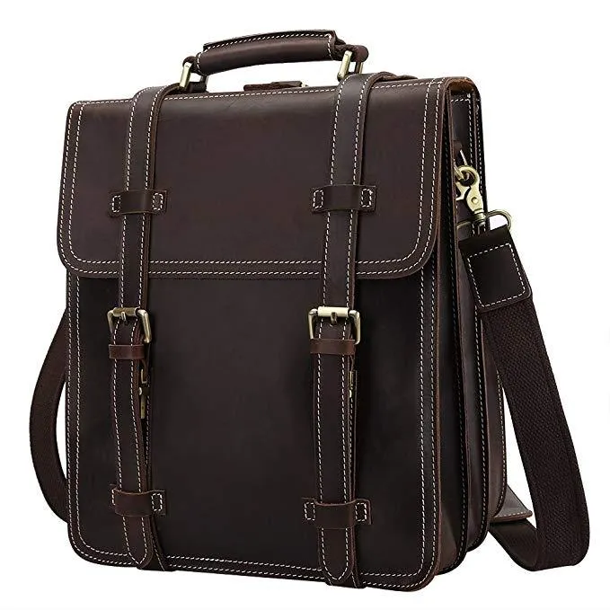 Woosir Vintage Crazy Horse Genuine Leather Backpack