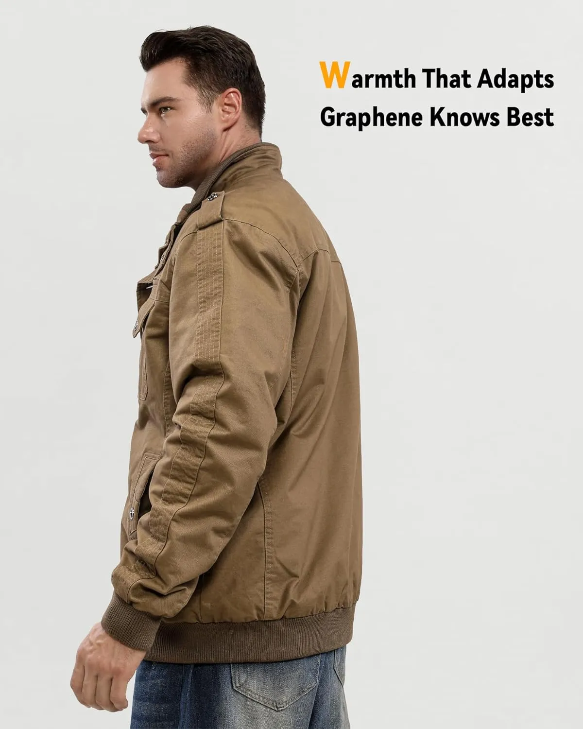Wulcea Graphene Heated Jacket for Men 12V Fast Charge 18400mAh Large Capacity