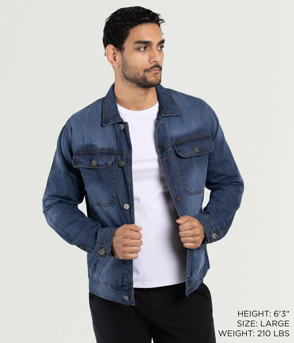 X RAY Mens Denim Jacket, Washed Ripped Distressed Flex Stretch Casual Trucker Biker Jeans Jacket for Men