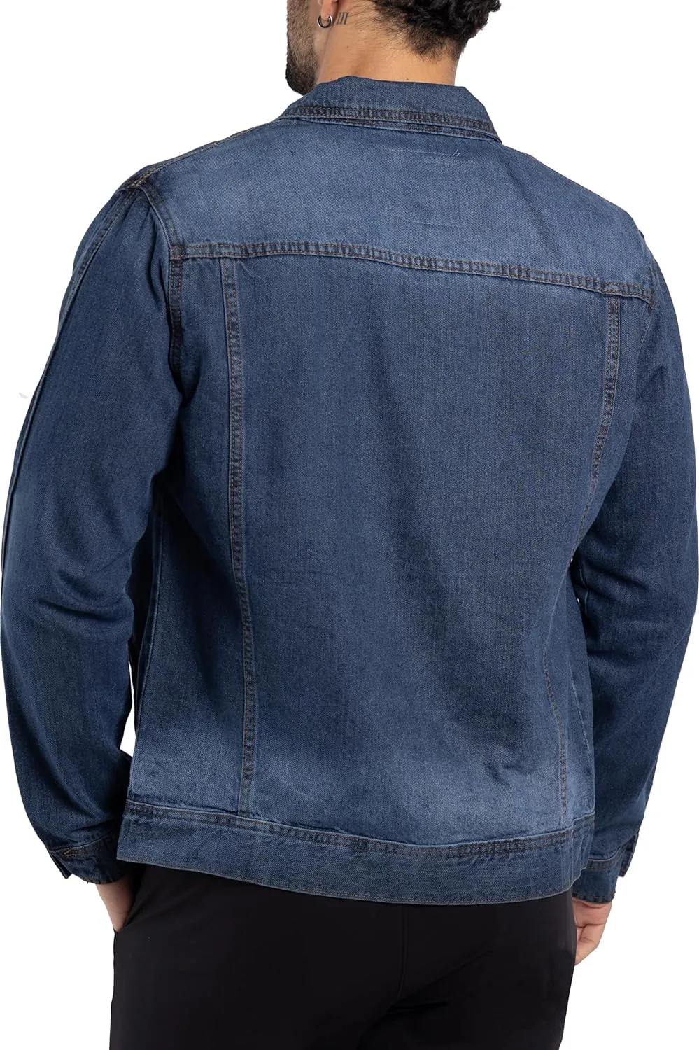 X RAY Mens Denim Jacket, Washed Ripped Distressed Flex Stretch Casual Trucker Biker Jeans Jacket for Men