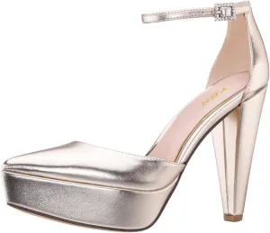 YDN Women Platform Sandals Ankle Strap D’Orsay Cone High Heels Pointed Toe Studded Buckle Shoes Party Shopping Dating Size 4-16 US