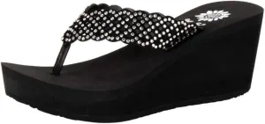Yellow Box Deloise EVA Wedge Platform Embellished Sandals Clear (9.5, Clear)